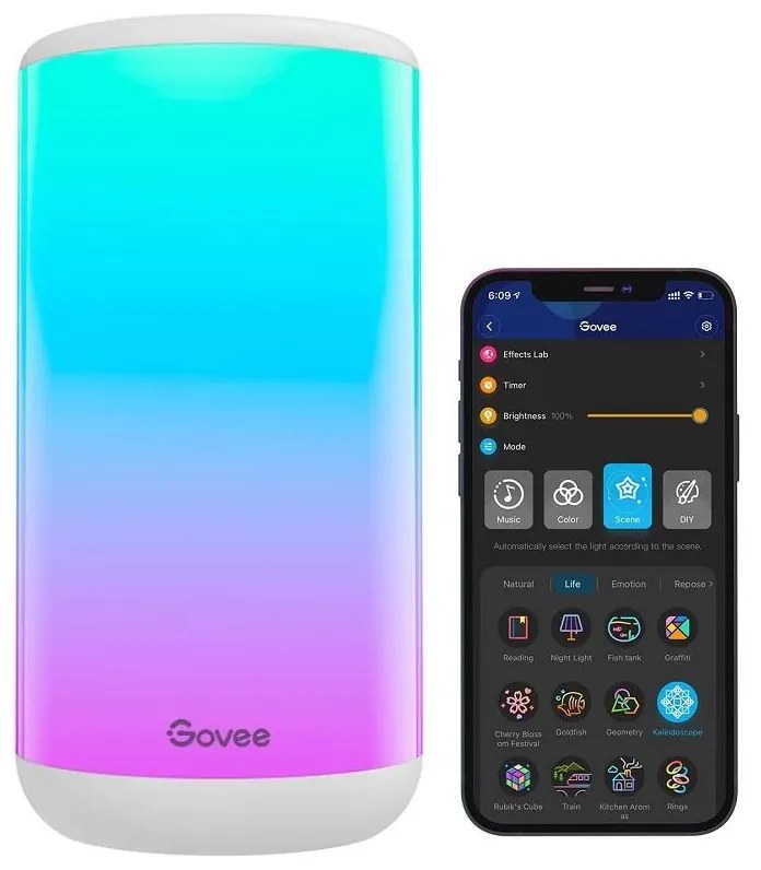 Govee - LED RGBIC Димируема настолна лампа AURA 2 2200-6500K Wi-Fi Matter