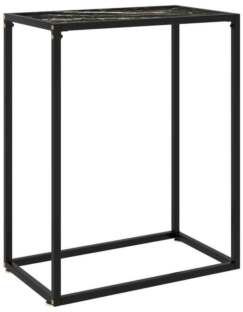 322806 vidaXL Конзолна маса, черна, 60x35x75 cм, закалено стъкло