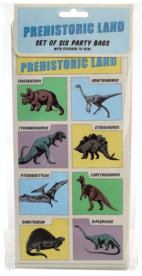 Подаръчни торбички в комплект от 6 бр. 5x12 см Prehistoric Land - Rex London