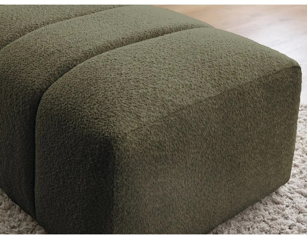 Зелена табуретка от прежда с примки от букле Annecy – Bobochic Paris