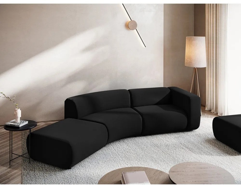 Черен кадифен шезлонг (ляв ъгъл) Ekahi – Makamii
