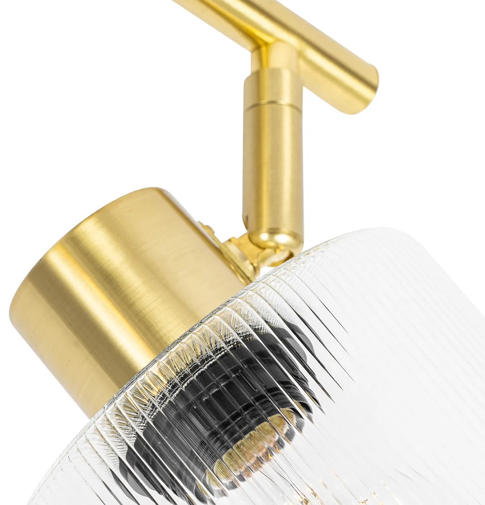 Таванен прожектор златен със стъкло 2-светлина регулируем - Laura