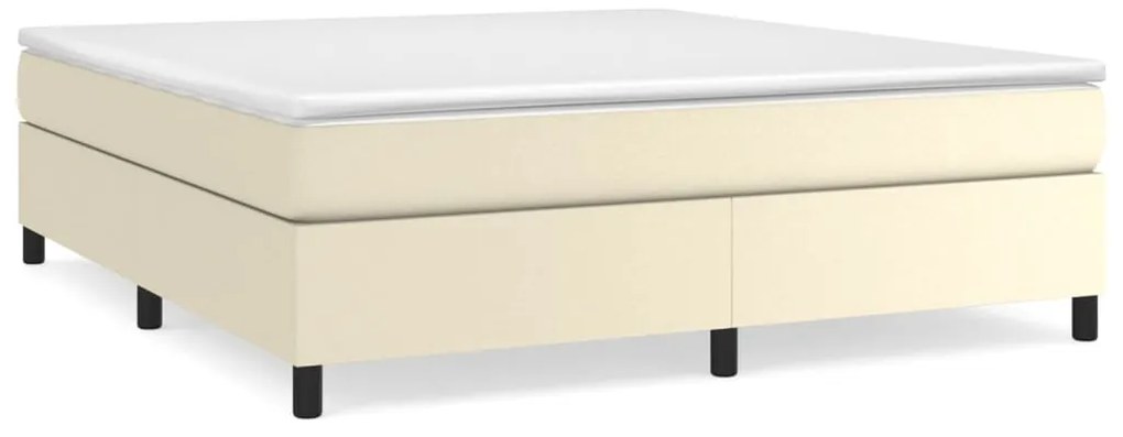 3121055 vidaXL Рамка за легло с пружини кремава 160x200 см изкуствена кожа
