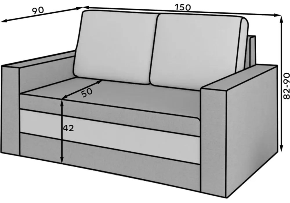 Тъмносив кадифен сгъваем/с място за съхранение диван 151 cm Wave – ELTAP