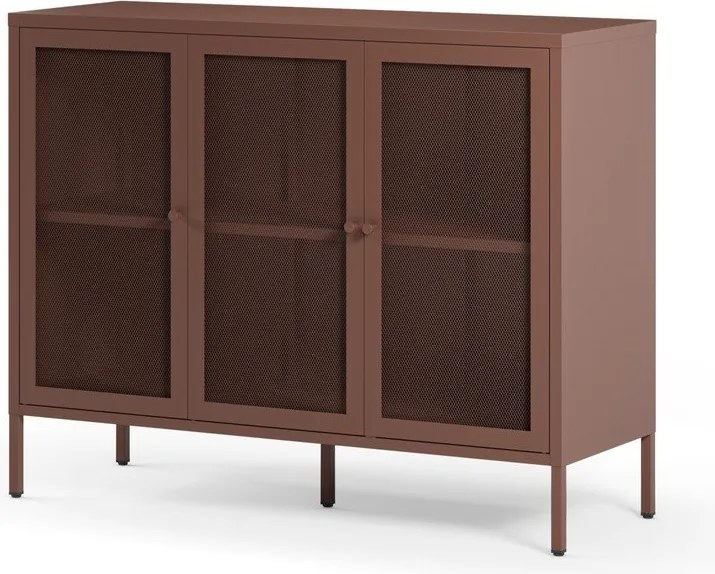 Бордо метален скрин 121x90x40 cm Fayna – Marckeric