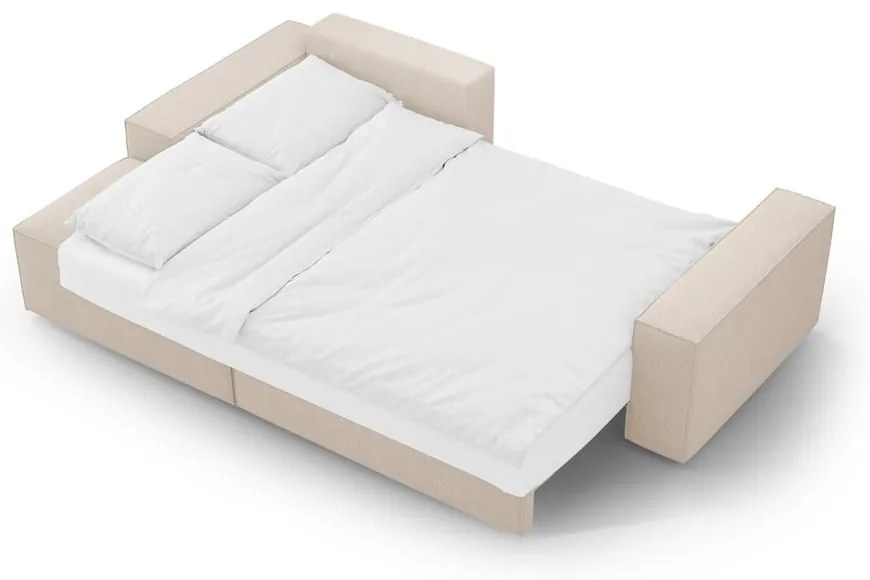 Бежов разтегателен ъглов диван от букле (ляв ъгъл) Jodie – Micadoni Home