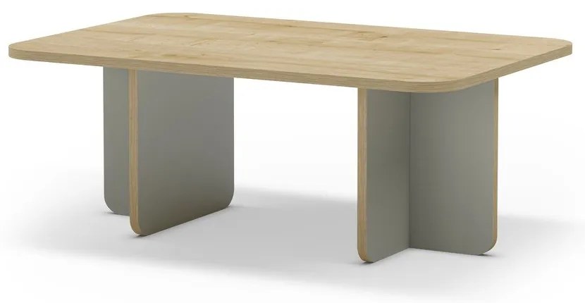 Светлозелена/естествена масичка за кафе с дъбов плот 56x100 cm Hillary – Marckeric