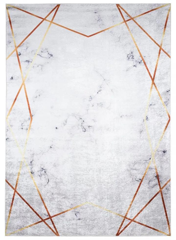 Модерен сив килим с прост златен модел Ширина: 140 см | Дължина: 200 см