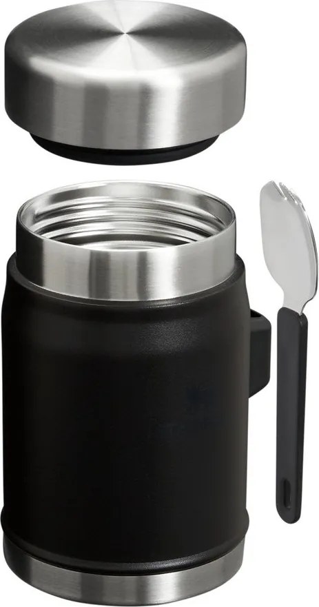 Матово черен термос за храна от неръждаема стомана 400 ml Legendary Food Jar + Spork Black 2.0 – Stanley