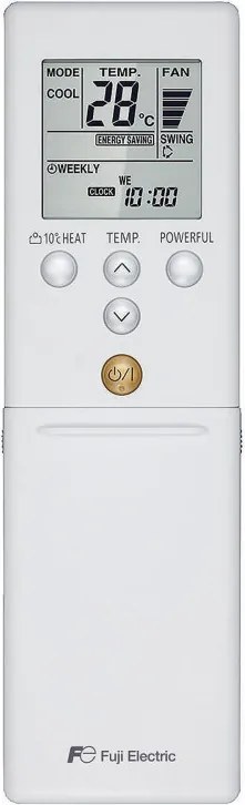 Хиперинверторен климатик Fuji Electric KG RSG-12KGTE / ROG-12KGCA, 12000 BTU, 28 м2, А+++, Тиха работа, Сензор човешка активност, Хибриден топлообменник, Бял