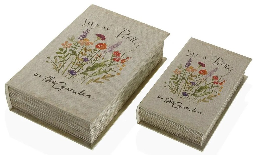 Декоративна кутия Versa Книга Lilled Пластно Дървен MDF 7 x 27 x 18 cm