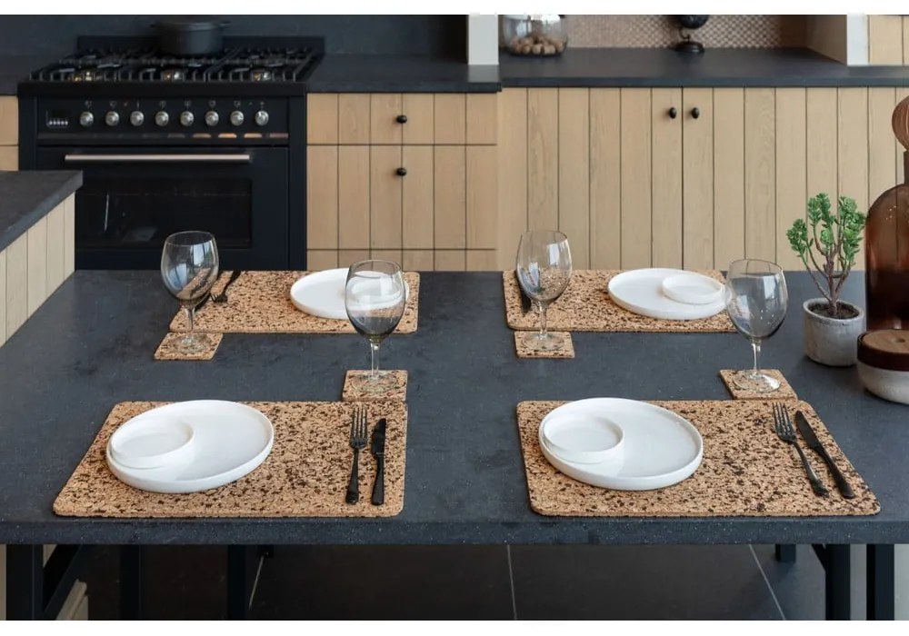 Коркови подложки в естествен цвят в комплект от 4 броя Querco - ZicZac