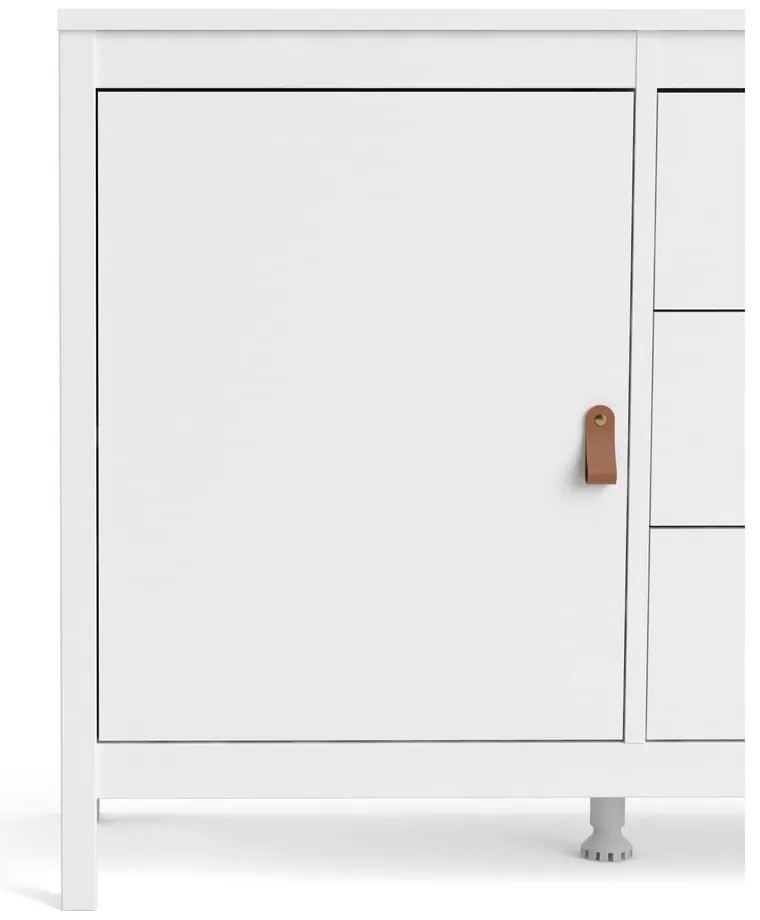 Бял нисък скрин 151x80 cm Madrid – Tvilum