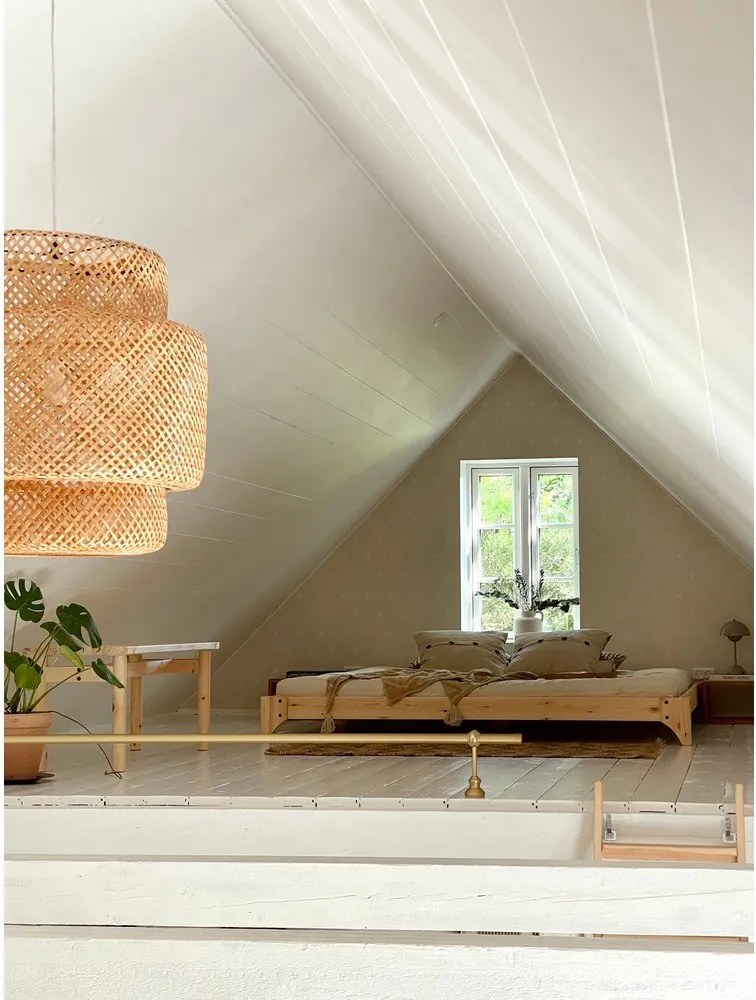 Двойно легло от борова дървесина с решетка 140x200 cm Elan - Karup Design