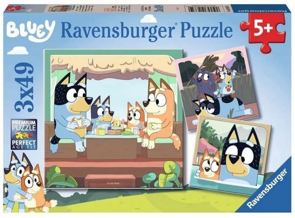 Комплект от 3 Пъзела Bluey Ravensburger 05685 147 Части