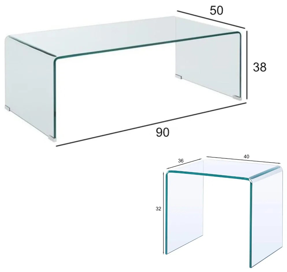 Холна маса Glasser Clear Trio