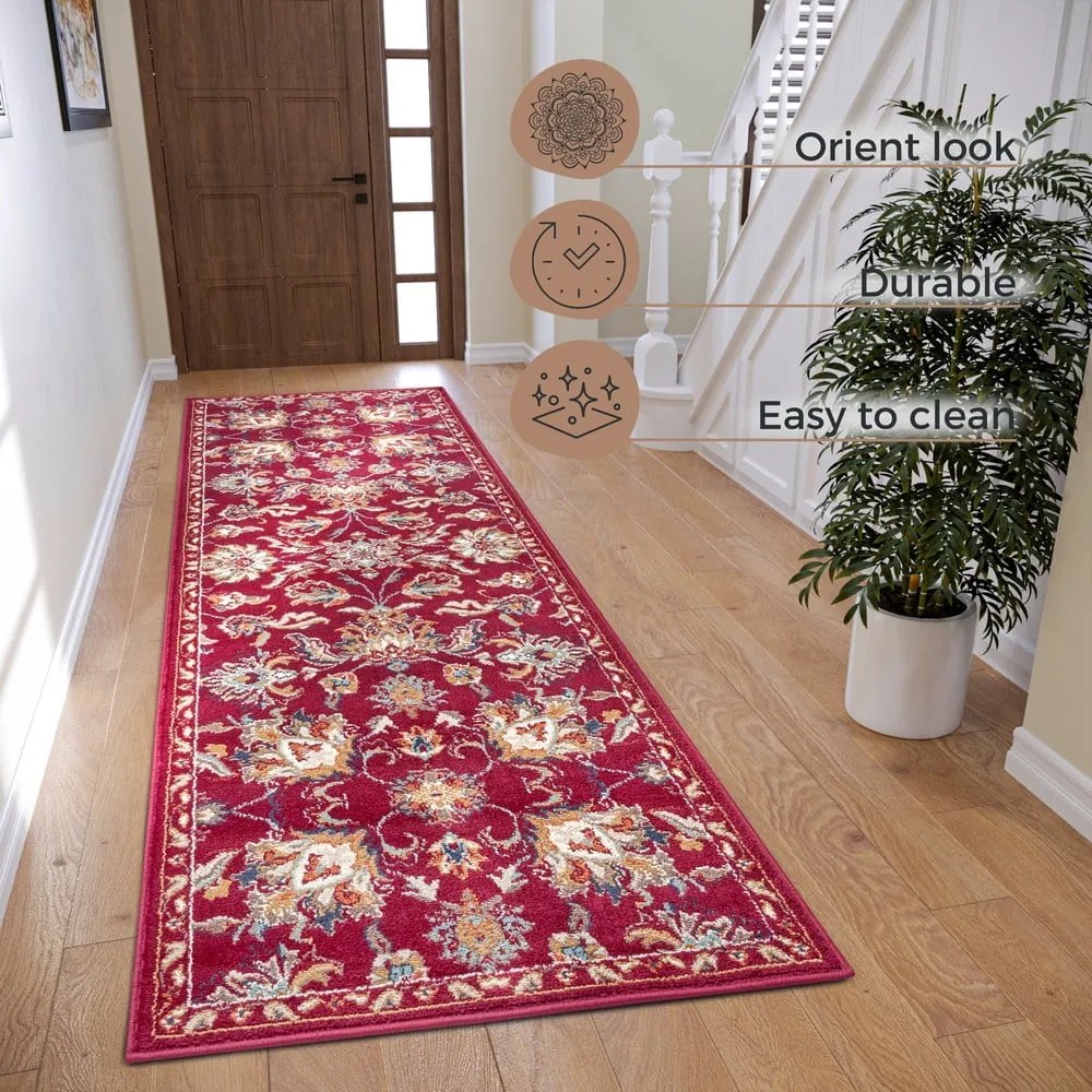 Червен килим 80x240 cm Orient Caracci - Hanse Home