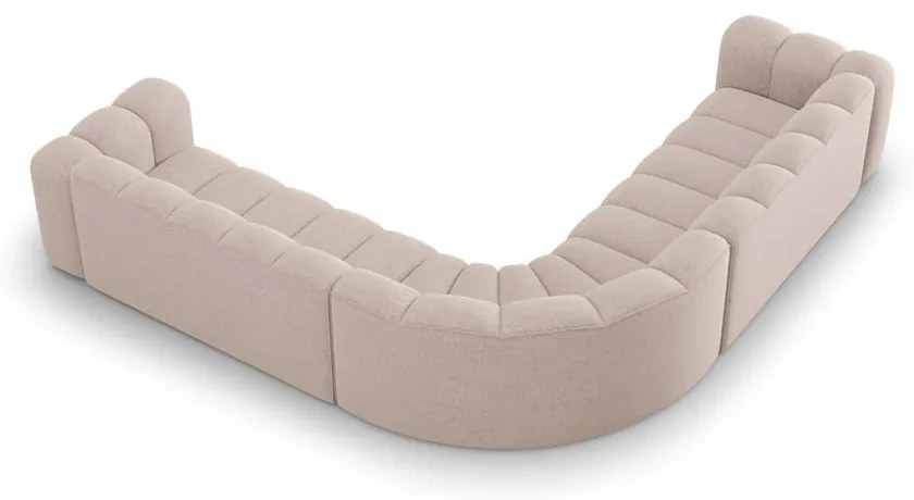 Бежов шенилов модулен ъглов диван Lupine – Micadoni