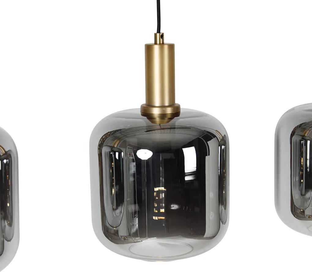 Висяща лампа черна със злато и опушено стъкло с 4 PUCC - Zuzanna