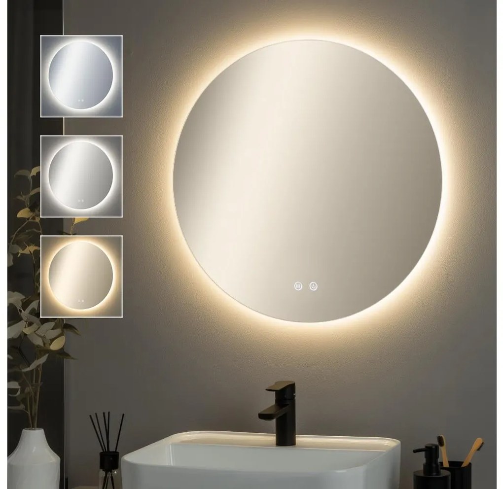 Brilagi - LED димируемо огледало с подгряване и подсветка DEMI PRO LED/20W/230V Ø 60 см IP44