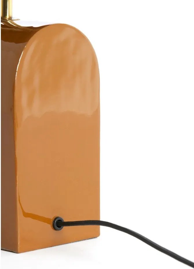 Оранжева метална настолна лампа (височина 38 cm) Cardona – Light & Living