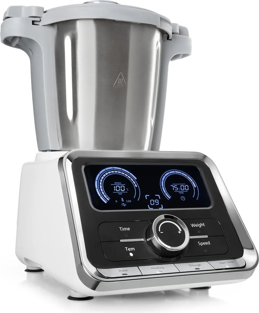 Klarstein GrandPrix кухненски робот, 500W/1000W 2,5l, купа за смесване от неръждаема стомана, бял цвят