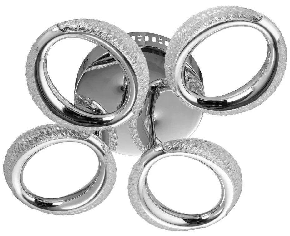 LED Плафониера 4xLED/14W/230V 3000-5000K 37x43 см лъскав хром