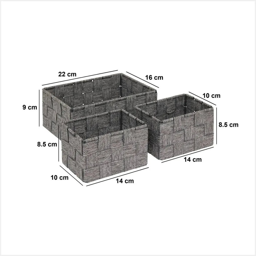 Сет кош за съхранение 5five Lise, 3 бр - Зелен