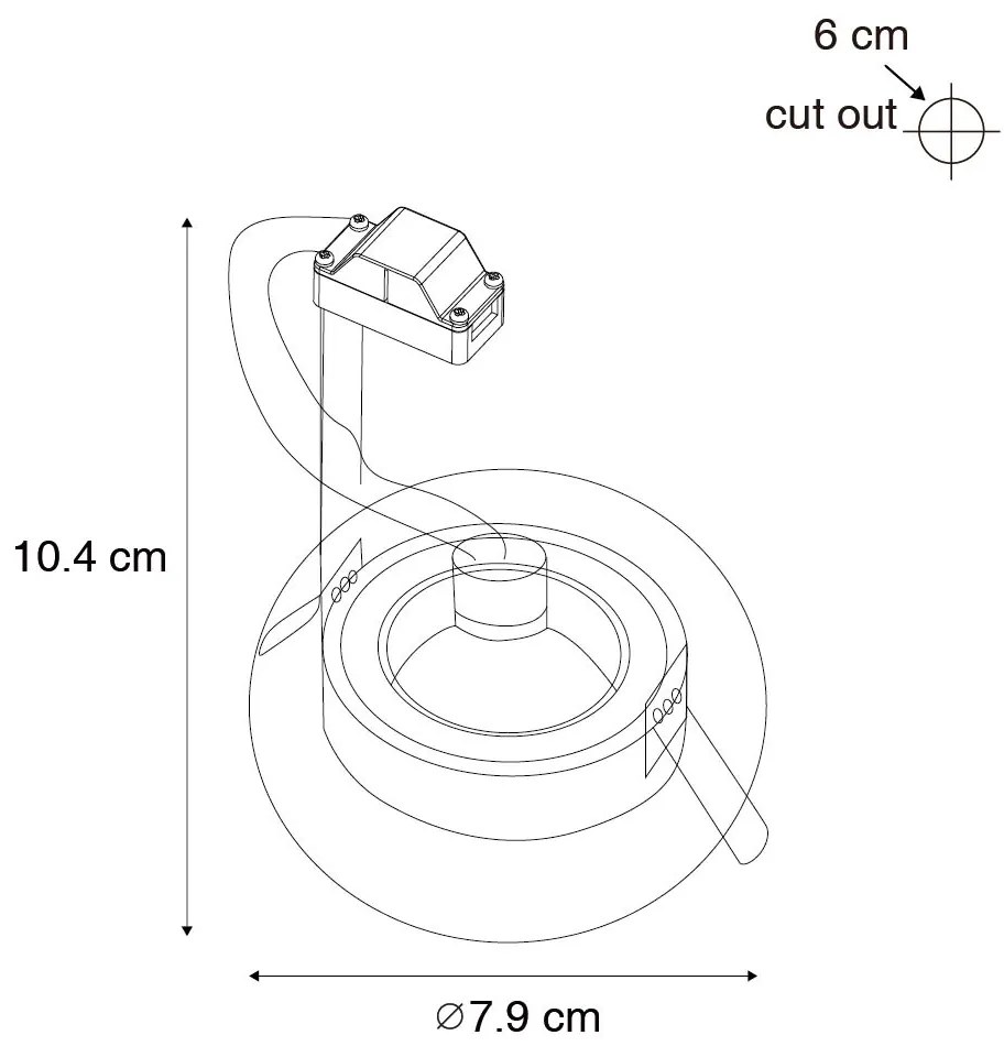 Комплект от 6 вградени прожектора бели кръгли GU10 50mm IP44 - Xena