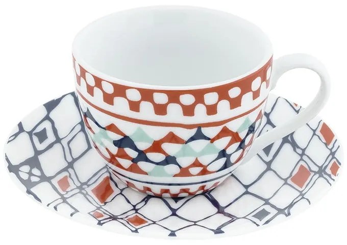 Комплект от 6 порцеланови чаши с чинийки Goji - Villa Altachiara