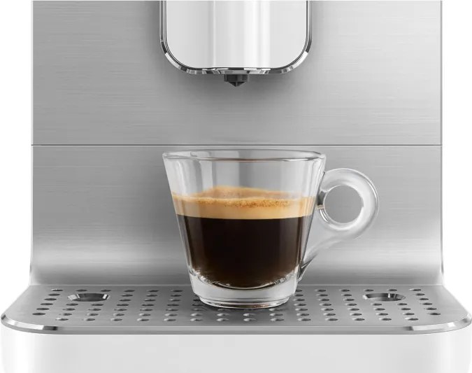 Еспресо машина SMEG Collezione BCC11WHMEU, 1350 W, 19 bar, 1.4 л, 8 функции, Вградена мелачка, Бял