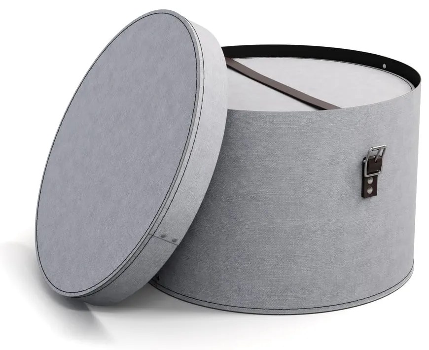 Светлосиви картонени кутии за съхранение с капаци в комплект от 2 бр. ø 37,5x25,5 cm Rut – Bigso Box of Sweden