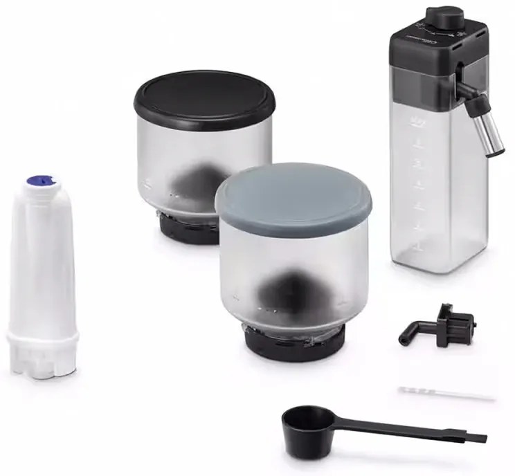 Еспресо машина DeLonghi Rivelia Pebble Grey EXAM440.55.G, 1450W, 19 bar, 1.4l, Тъчскрийн TFT, Twin Shot, Bean Adapt, 17 напитки, Каменно сиво