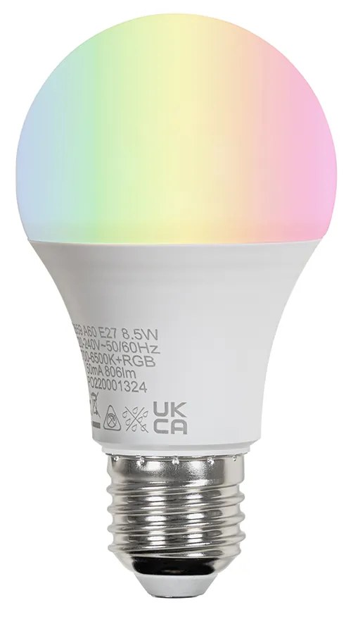 Интелигентна стенна и таванна лампа тъмно сива с Wi-Fi A60 - Glow