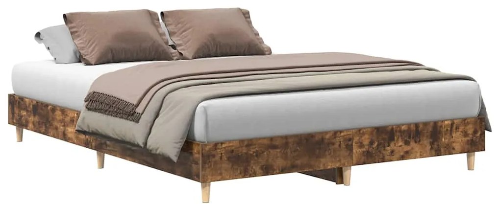 3328721 vidaXL Рамка за легло без матрак опушен дъб 140x200 см инженерно дърво