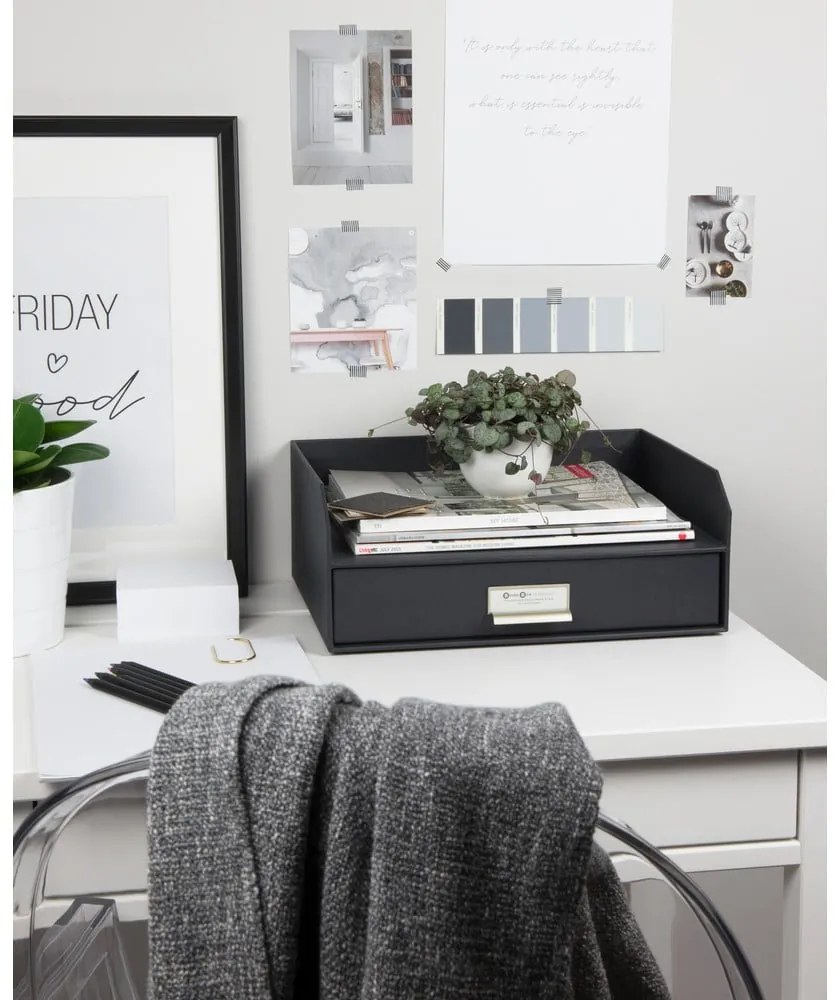 Картонен органайзер за докумнети с чекмедже Walter – Bigso Box of Sweden