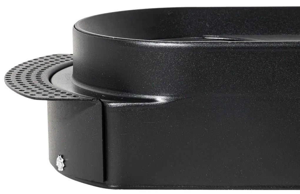 Комплект от 6 заоблени вградени спота черни GU10 70mm 2-Light - Hubs