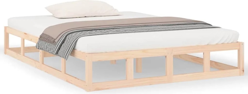 820841 vidaXL Рамка за легло, масивно дърво, 140x190 см