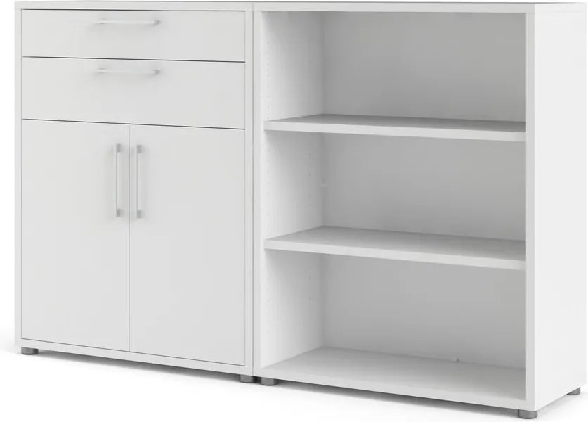 Бяла модулна библиотека 178x113 cm Prima – Tvilum