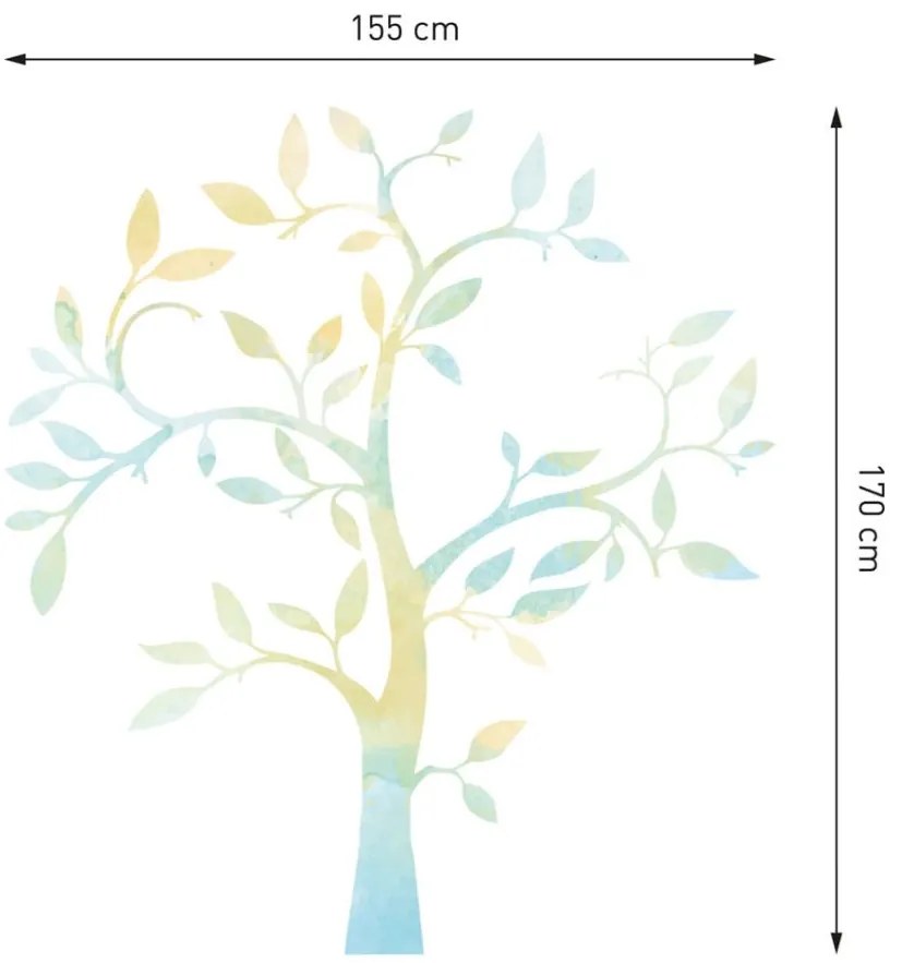 Стикер за стена семейно дърво 155 x 170 cm