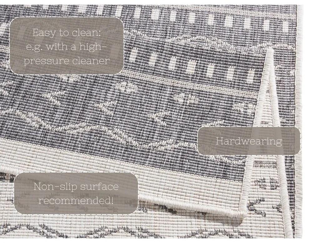 Сив и кремав килим на открито , 250 x 80 cm Kuba - NORTHRUGS