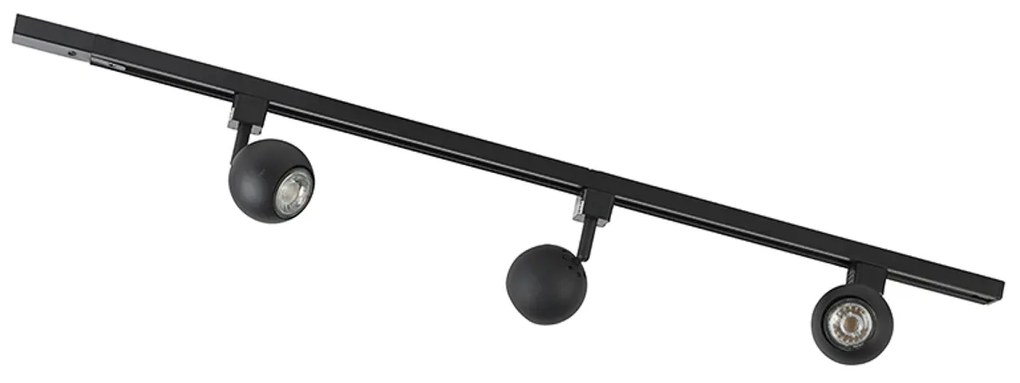 Модерна 1-фазна релсова система черна 3-светлина - Gissi