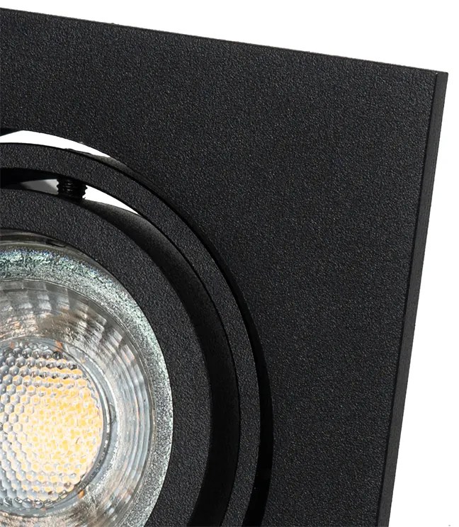 Комплект от 6 модерни вградени прожектора черни регулируеми - Club