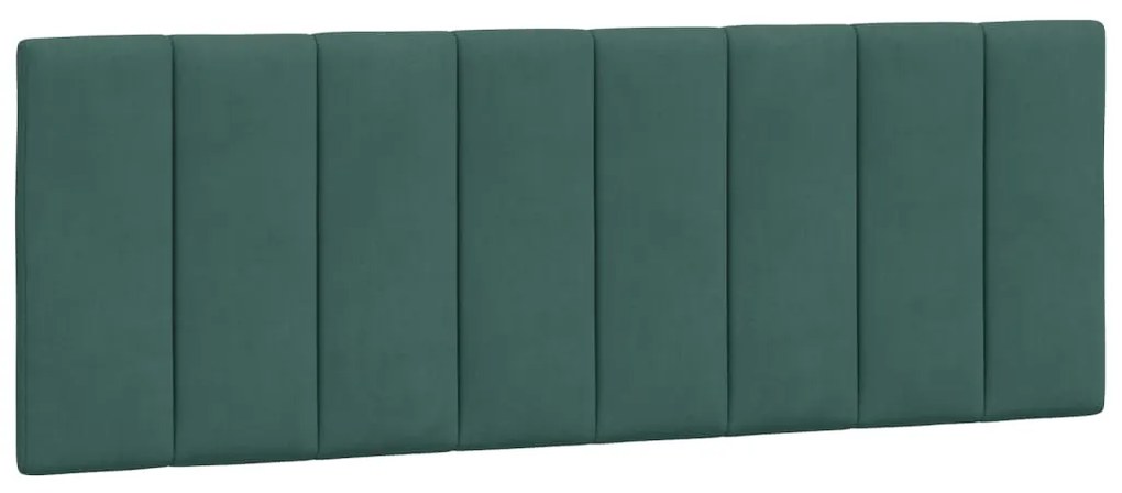 374664 vidaXL Мека табла за легло, тъмнозелена, 120 см, кадифе
