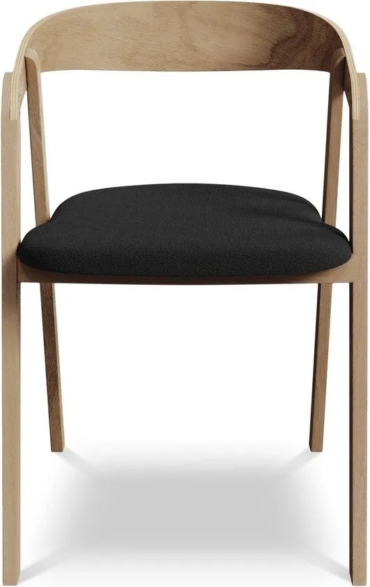 Черен трапезен стол от масивна дървесина Erika – Makamii