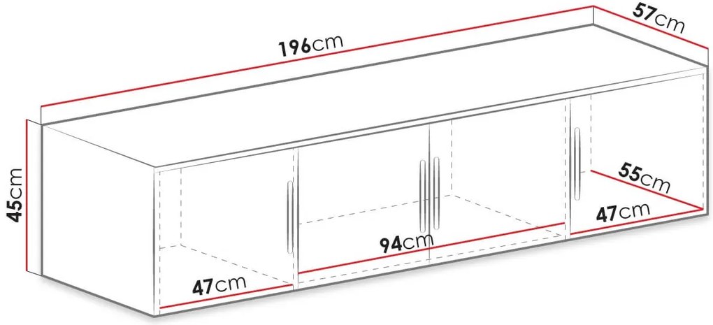 Гардероб loft 4-door Bali D4-Fusiko