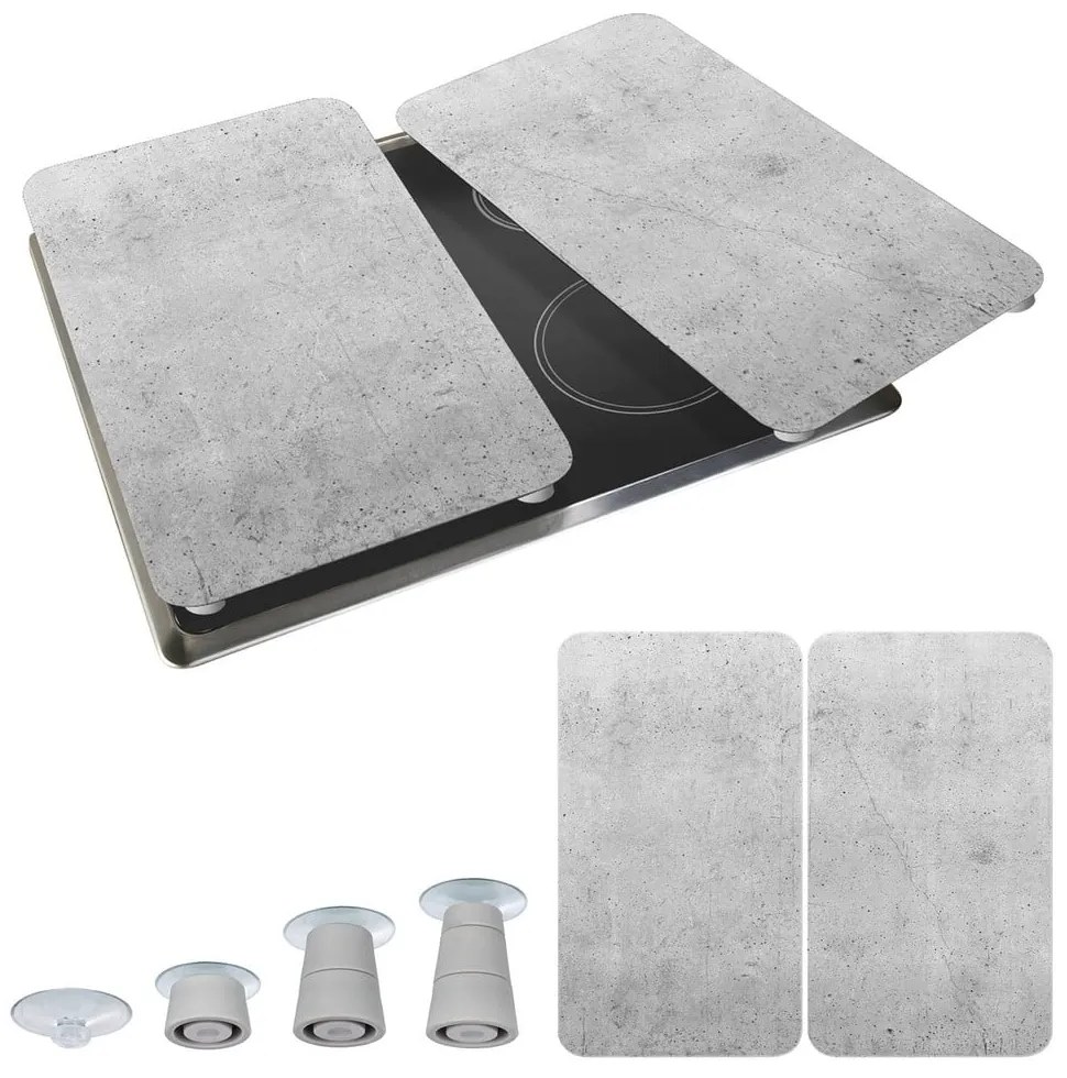 Комплект от 2 сиви стъклени капака за печка Universal - Wenko