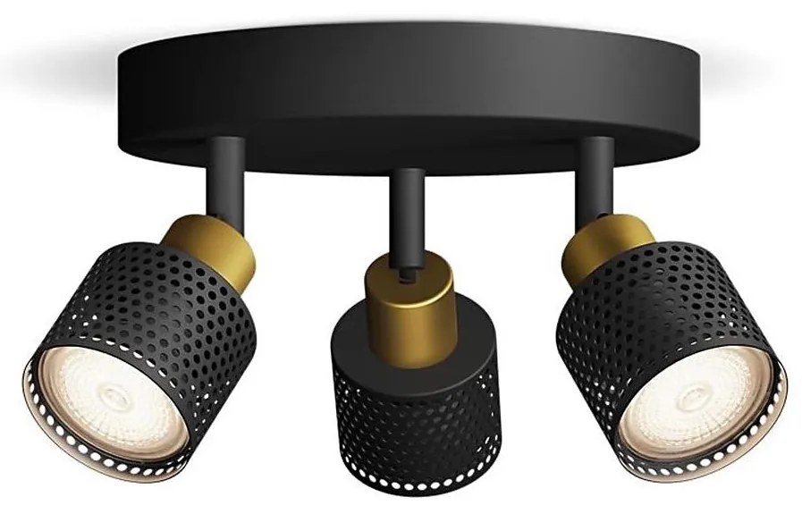 Philips - Спот NIALL 3xGU10/5W/230V черен/месинг