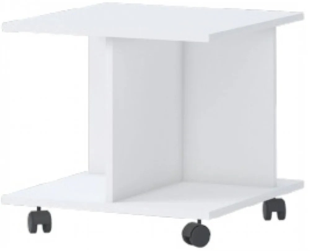 Масичка с колелца Riddle-бял