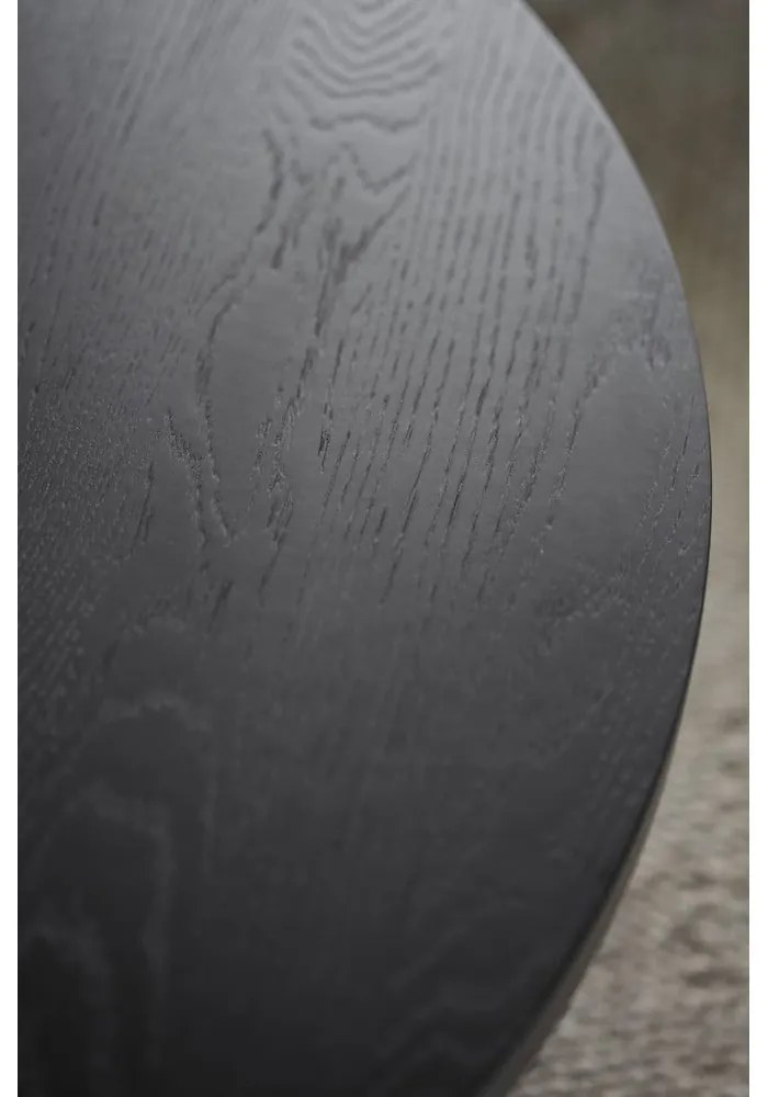 Черна кръгла масичка за кафе от декор от дъб ø 110 cm Boxford – Rowico